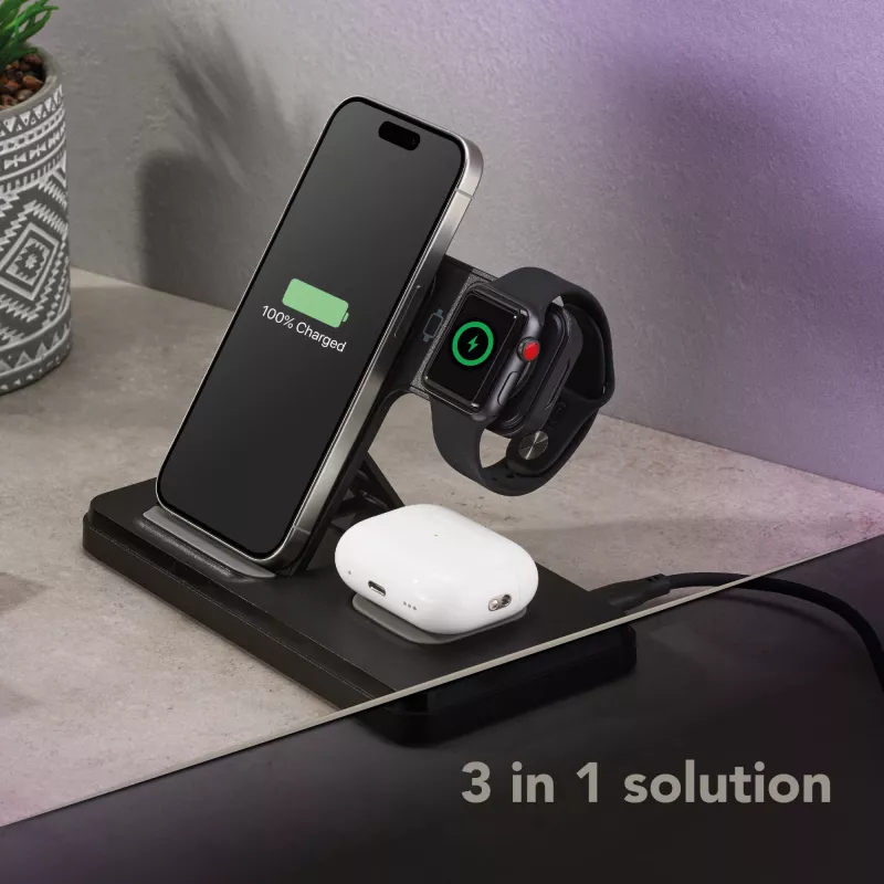 Tech Pop dockstation voor mobiel apparaat smartwatch/smartphone zwart