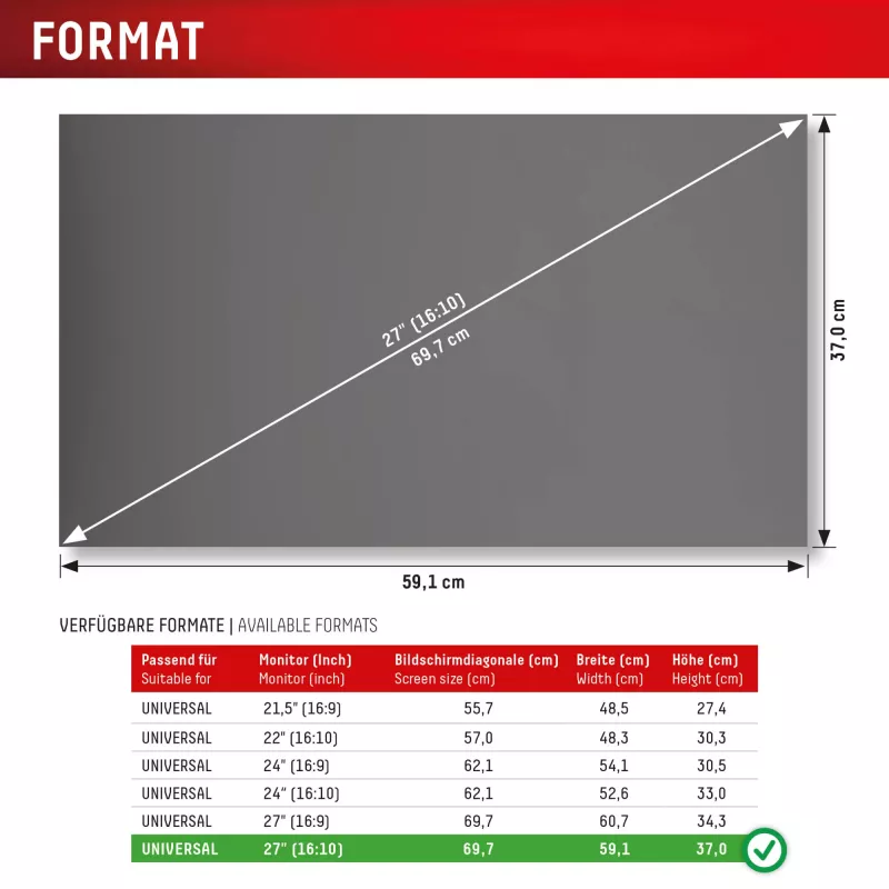 Displex PRIVACY SAFE afneembare 2-weg privacyfilter voor desktopmonitor 27'' (16:10)