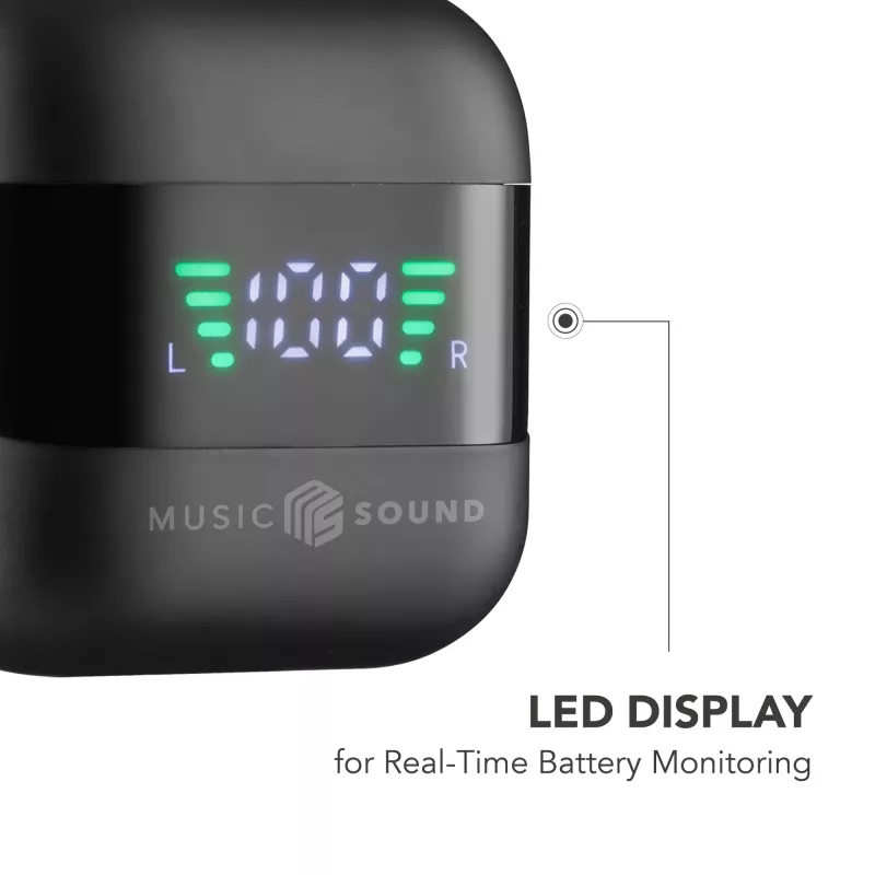 Music Sound SPARK Auricolare TWS met LED-display