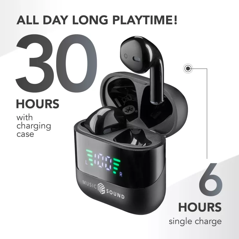 Music Sound SPARK Auricolare TWS met LED-display