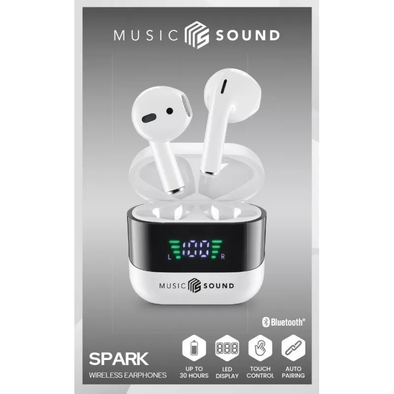 Music Sound SPARK Auricolare TWS met LED-display