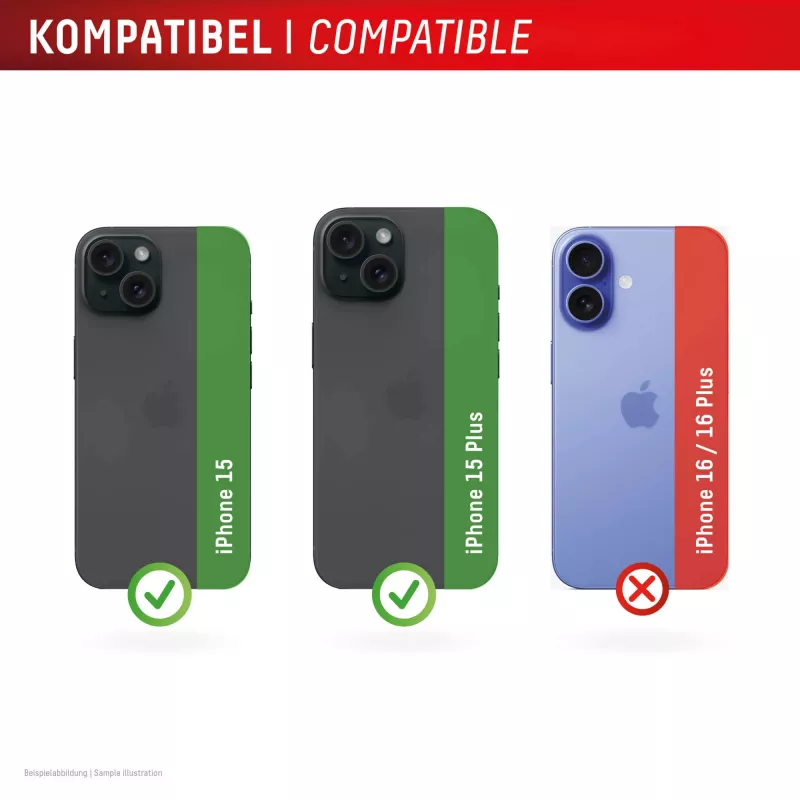 Displex Premium camera-objectiefglas, iPhone 15/15 Plus, 10H, losse ringen, DLC, transparant, Quick Mount