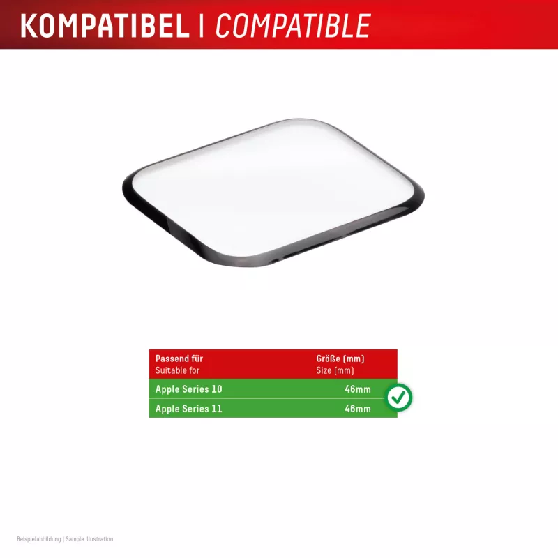 Schermbescherming Displex Unbreakable Full Cover Smart Glass Apple Watch 11/10 46mm ultradun randloos 2-pack