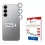 Displex Premium camera-objectiefglas, Samsung Galaxy S25+, 10H, losse ringen, DLC, transparant, Quick Mount