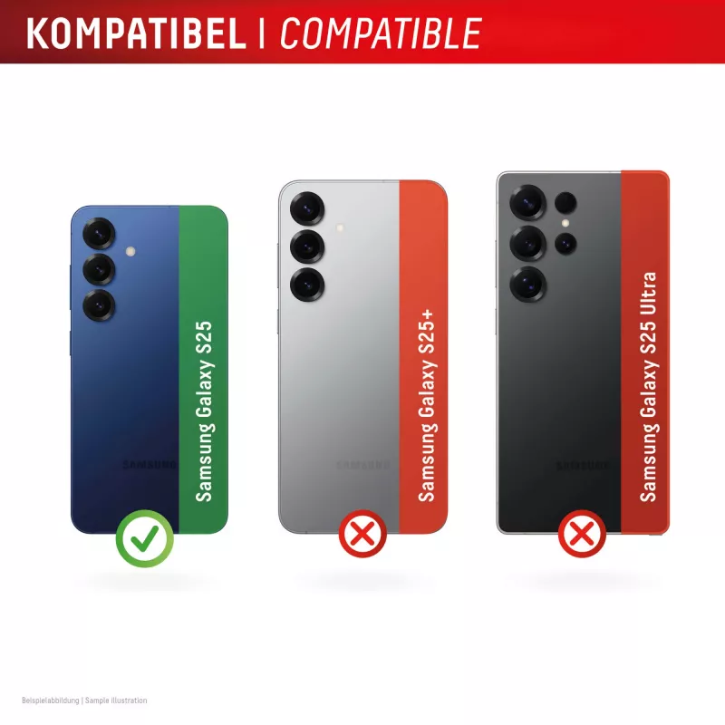 Displex Premium camera-lensglas, Samsung Galaxy S25, 10H, losse ringen, DLC, transparant, Quick Mount