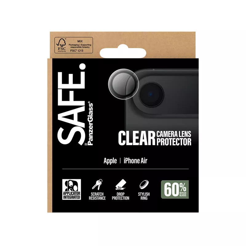 Camera-objectiefbescherming PanzerGlass SAFE. by iPhone 17 Air kras- en schokbestendig transparant
