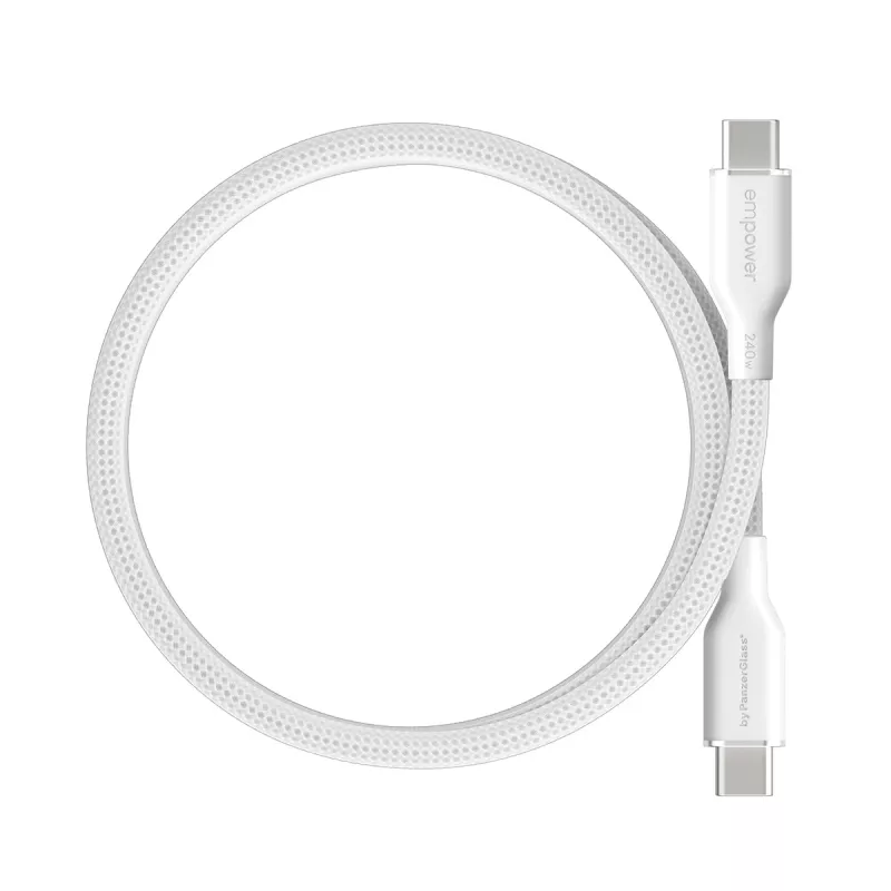 PanzerGlass empower™ by ® magnetische 240W USB-C-naar-USB-C-kabel | USB 2.0 | 1,5 m | zilver wit