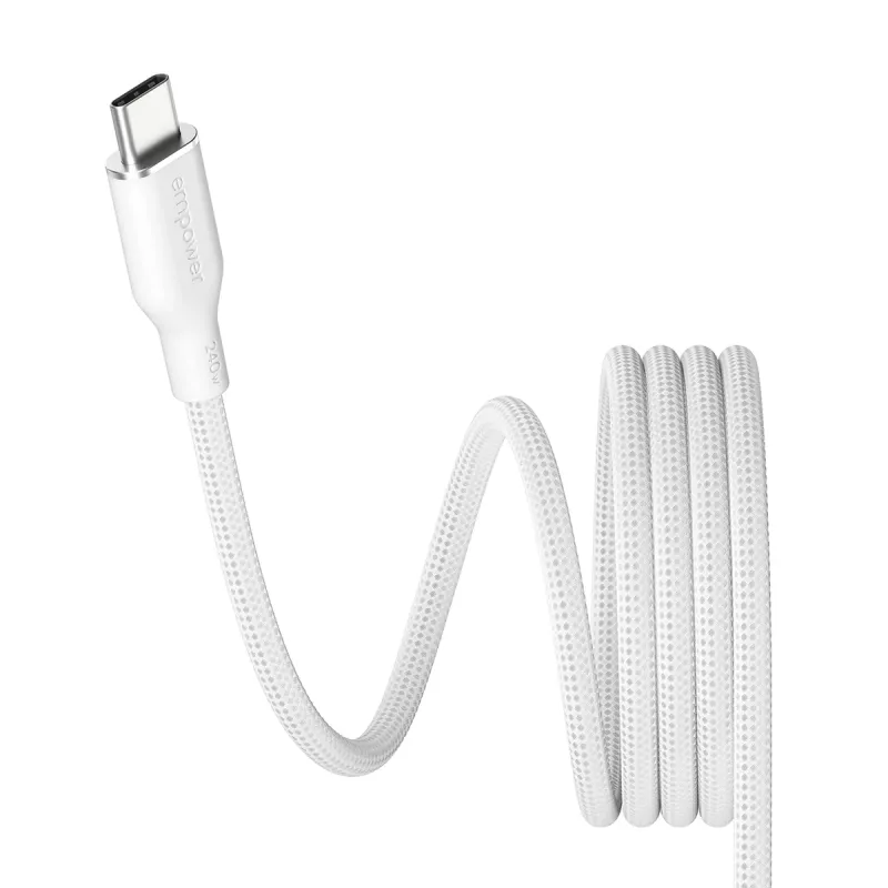 PanzerGlass empower™ by ® magnetische 240W USB-C-naar-USB-C-kabel | USB 2.0 | 1,5 m | zilver wit