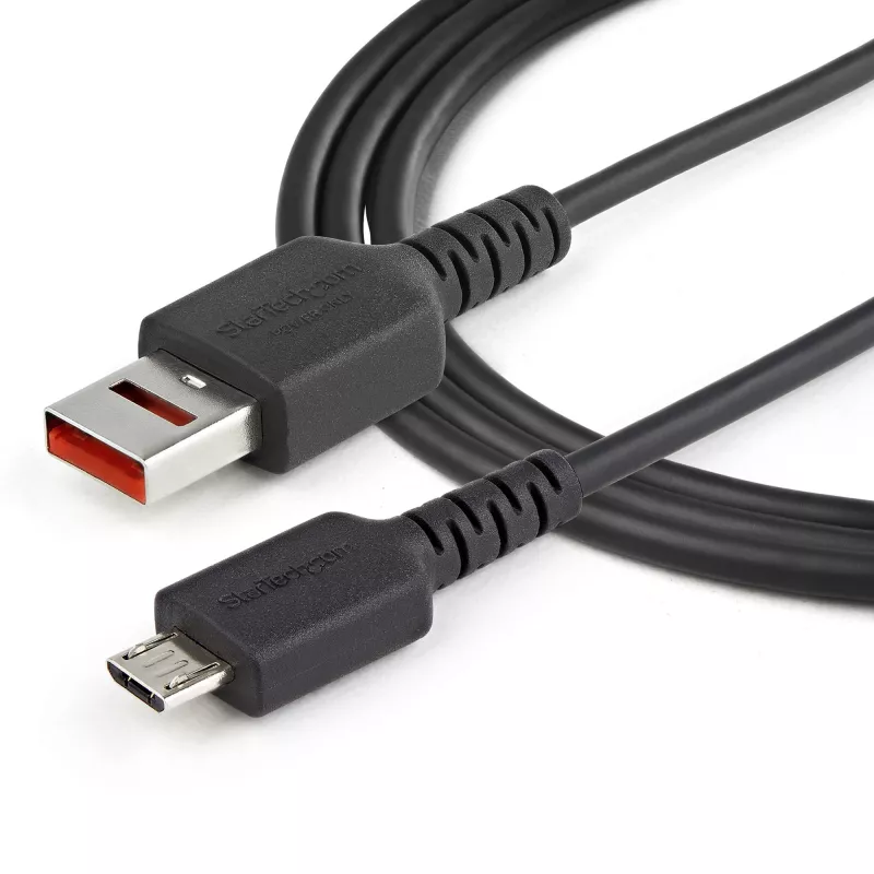 StarTech.com 1m Secure oplaadkabel – USB-A naar Micro-USB datablokker alleen oplaadkabel – alleen stroom oplaadkabel voor telefoon/tablet – datablokkerende USB-beveiligingsadapterkabel