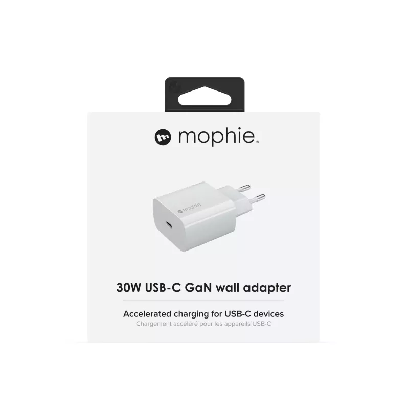 Wandadapter mophie Accessories USB-C 30W GaN wit EU snelladen