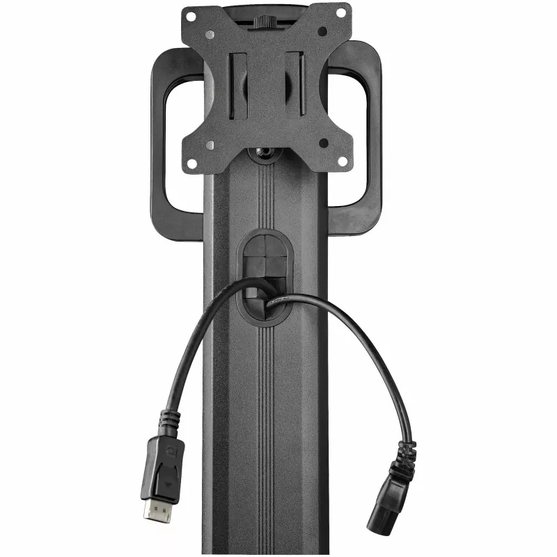 StarTech.com mobiele workstation-wagen met monitorbeugel, CPU/PC-houder, toetsenbordplateau – ergonomische in hoogte verstelbare desktop-computerwagen – rollend mobiel staand werkstation op wielen