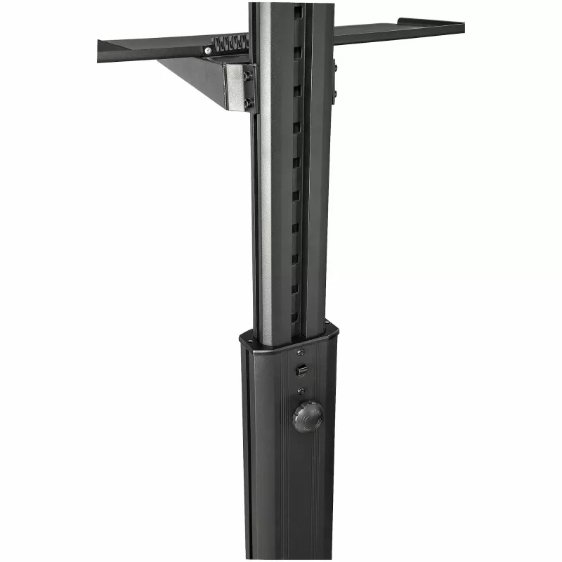StarTech.com mobiele workstation-wagen met monitorbeugel, CPU/PC-houder, toetsenbordplateau – ergonomische in hoogte verstelbare desktop-computerwagen – rollend mobiel staand werkstation op wielen