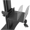 StarTech.com mobiele workstation-wagen met monitorbeugel, CPU/PC-houder, toetsenbordplateau – ergonomische in hoogte verstelbare desktop-computerwagen – rollend mobiel staand werkstation op wielen
