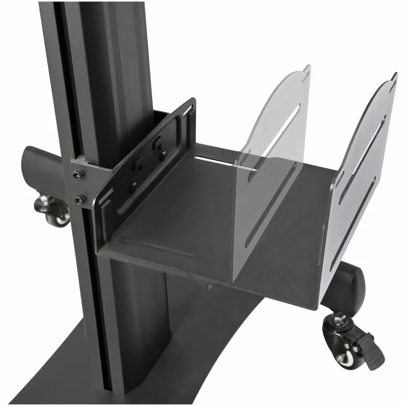 StarTech.com mobiele workstation-wagen met monitorbeugel, CPU/PC-houder, toetsenbordplateau – ergonomische in hoogte verstelbare desktop-computerwagen – rollend mobiel staand werkstation op wielen