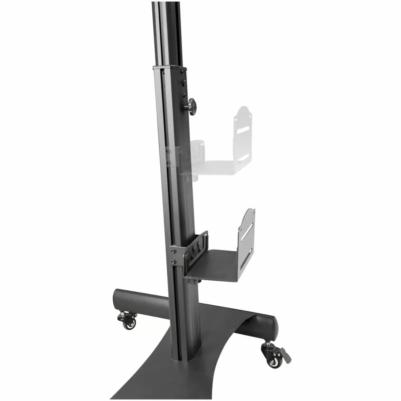 StarTech.com mobiele workstation-wagen met monitorbeugel, CPU/PC-houder, toetsenbordplateau – ergonomische in hoogte verstelbare desktop-computerwagen – rollend mobiel staand werkstation op wielen