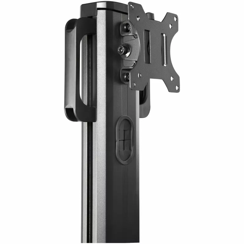 StarTech.com mobiele workstation-wagen met monitorbeugel, CPU/PC-houder, toetsenbordplateau – ergonomische in hoogte verstelbare desktop-computerwagen – rollend mobiel staand werkstation op wielen