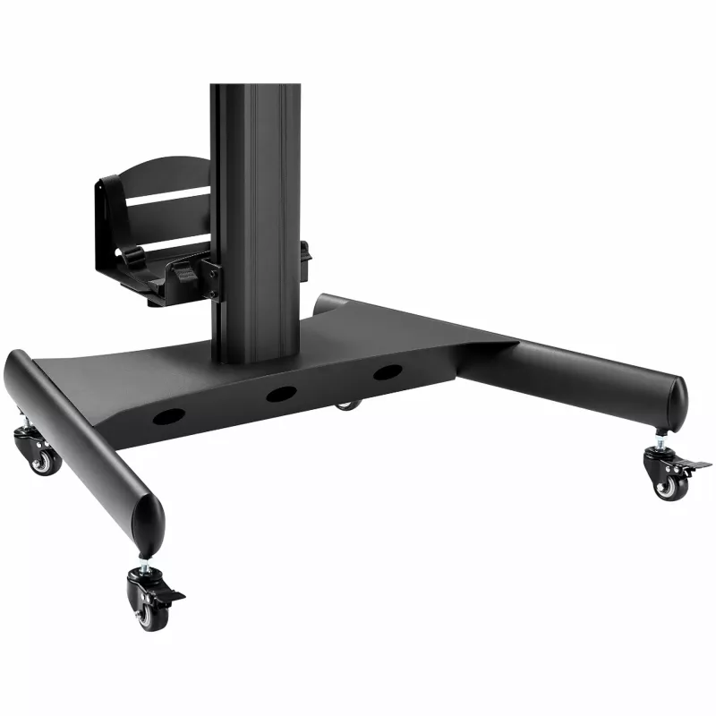 StarTech.com mobiele workstation-wagen met monitorbeugel, CPU/PC-houder, toetsenbordplateau – ergonomische in hoogte verstelbare desktop-computerwagen – rollend mobiel staand werkstation op wielen