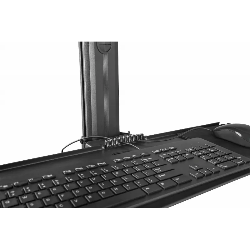StarTech.com mobiele workstation-wagen met monitorbeugel, CPU/PC-houder, toetsenbordplateau – ergonomische in hoogte verstelbare desktop-computerwagen – rollend mobiel staand werkstation op wielen