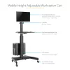 StarTech.com mobiele workstation-wagen met monitorbeugel, CPU/PC-houder, toetsenbordplateau – ergonomische in hoogte verstelbare desktop-computerwagen – rollend mobiel staand werkstation op wielen