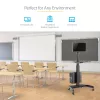 StarTech.com mobiele workstation-wagen met monitorbeugel, CPU/PC-houder, toetsenbordplateau – ergonomische in hoogte verstelbare desktop-computerwagen – rollend mobiel staand werkstation op wielen