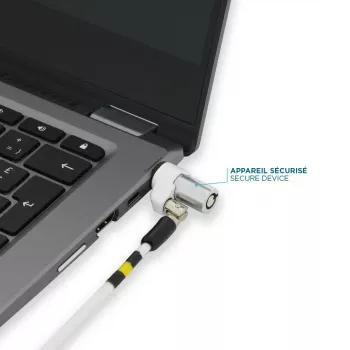 Slank draaibaar beveiligingsslot met sleutel Mobilis 001325 T Lock wit