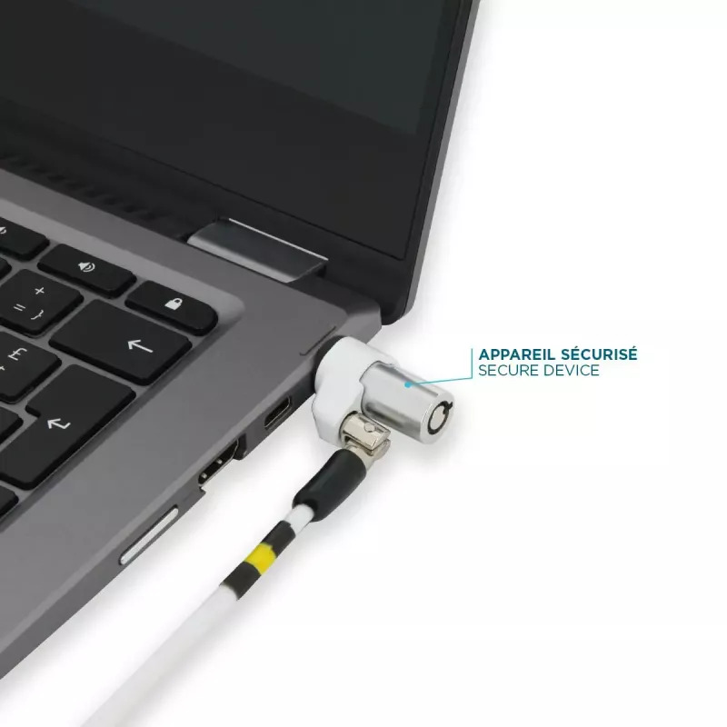 Slank draaibaar beveiligingsslot met sleutel Mobilis 001325 T Lock wit