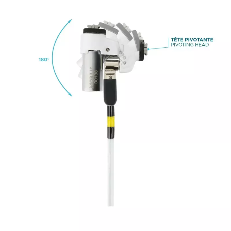 Slank draaibaar beveiligingsslot met sleutel Mobilis 001325 T Lock wit