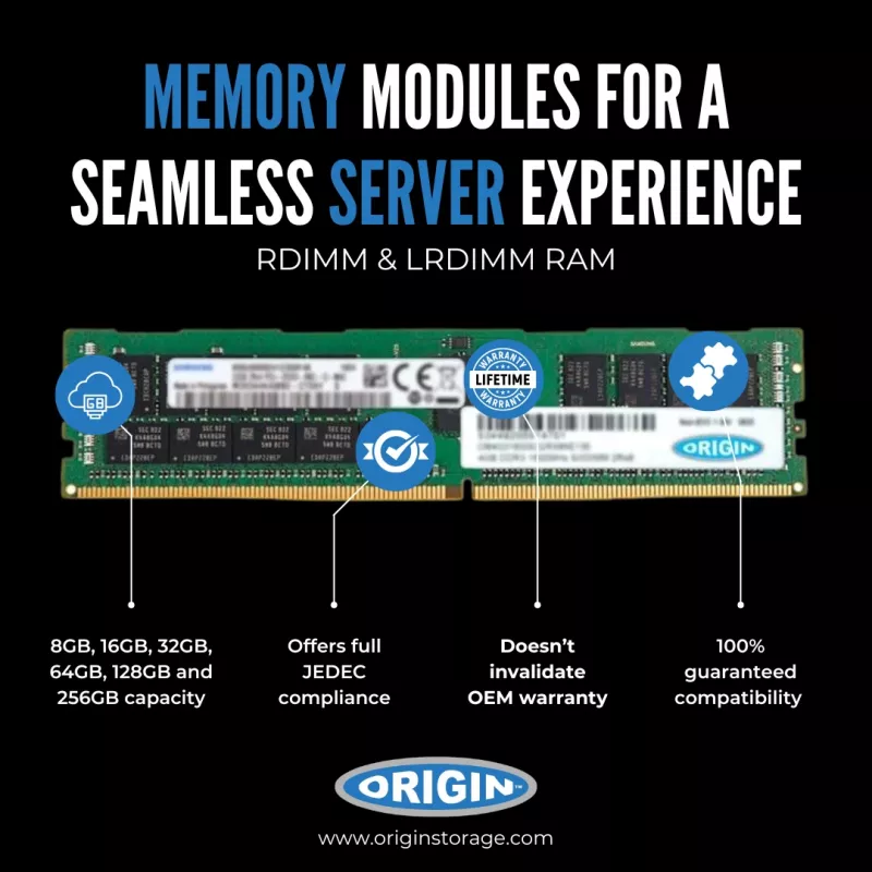 Origin Storage 32GB DDR4 3200MHz RDIMM 2Rx4 ECC 1,2V, 32 GB, 1 x 32 GB, DDR4, 3200 MHz, 288-pins DIMM