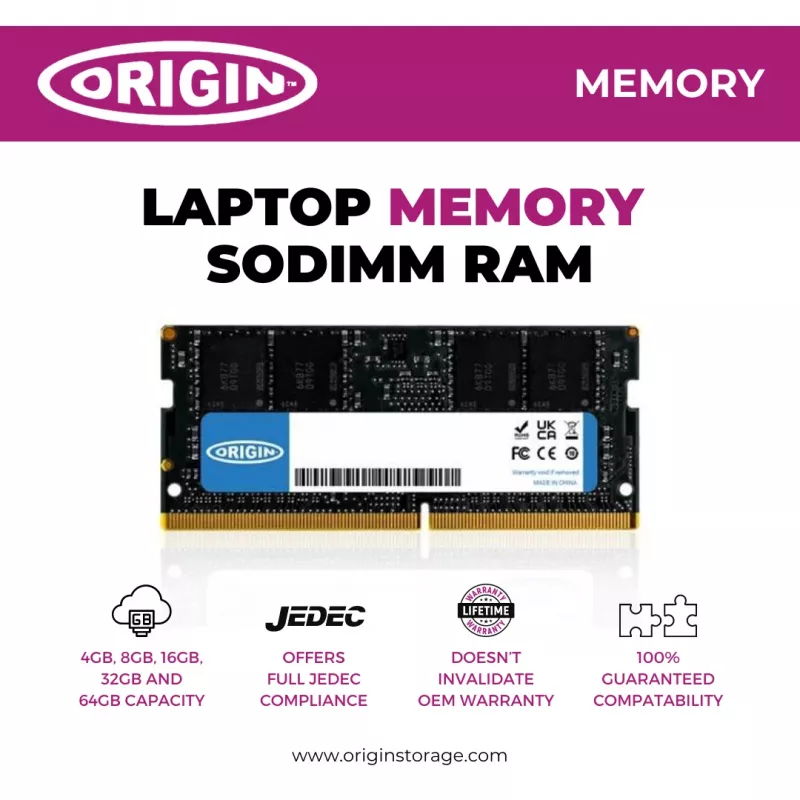 Laptop RAM Origin 8GB DDR4 3200MHz SODIMM 260-pins 1Rx8 Non-ECC 1,2V