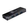 USB-hub j5create JUH340 4-poorts USB 3.0 zwart aluminium