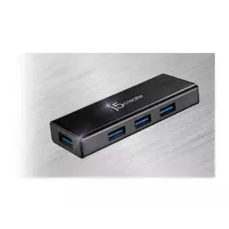 USB-hub j5create JUH340 4-poorts USB 3.0 zwart aluminium