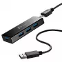 USB-hub j5create JUH340 4-poorts USB 3.0 zwart aluminium