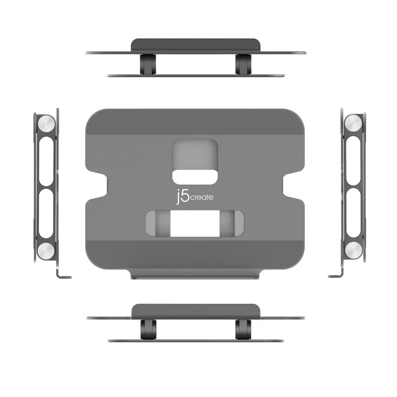 Laptop- en tabletstandaard j5create JTS127-N multi-angle aluminium zwart grijs
