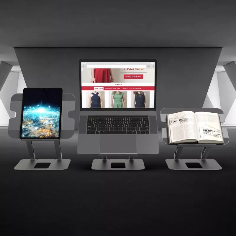 Laptop- en tabletstandaard j5create JTS127-N multi-angle aluminium zwart grijs