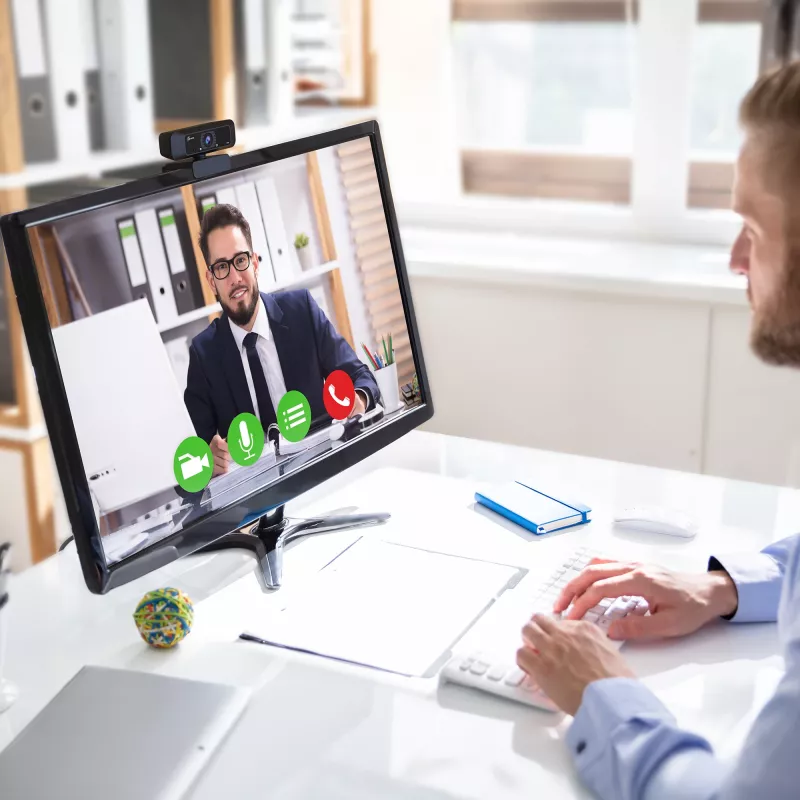 j5create JVCU100 USB™ HD-webcam met 360°-rotatie, 1080p video-opname-resolutie, zwart