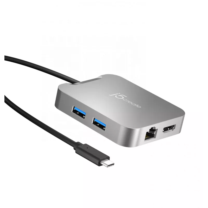 j5create JCD391 4K60 Elite USB-C® PD multi-poorts adapter, zilver