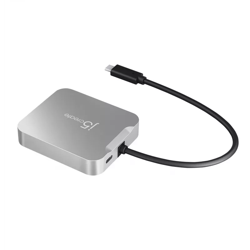 j5create JCD391 4K60 Elite USB-C® PD multi-poorts adapter, zilver