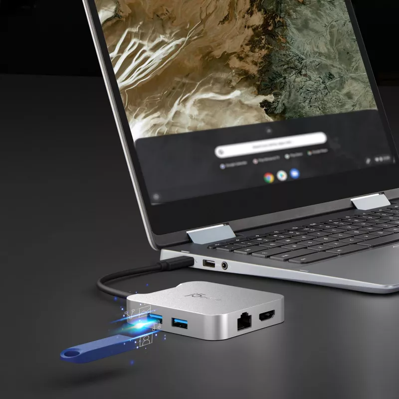 j5create JCD391 4K60 Elite USB-C® PD multi-poorts adapter, zilver