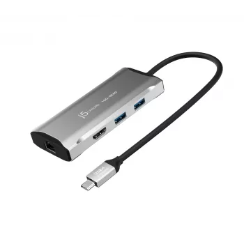 j5create JCD392 4K60 Elite USB-C® 10Gbps travel dock, Space Grey
