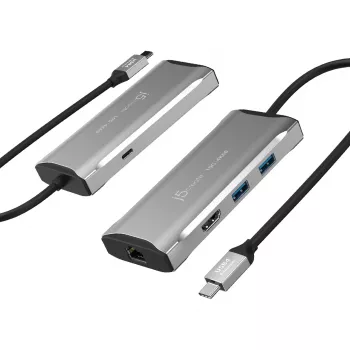 j5create JCD392 4K60 Elite USB-C® 10Gbps travel dock, Space Grey