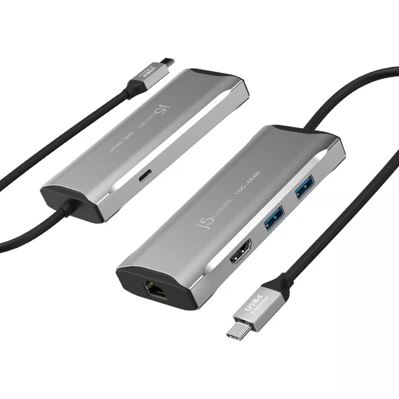 j5create JCD392 4K60 Elite USB-C® 10Gbps travel dock, Space Grey