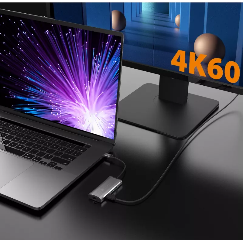 j5create JCD392 4K60 Elite USB-C® 10Gbps travel dock, Space Grey