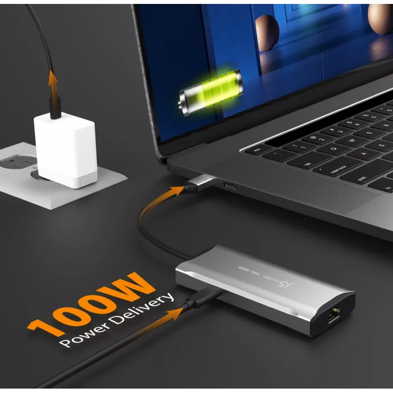 j5create JCD392 4K60 Elite USB-C® 10Gbps travel dock, Space Grey