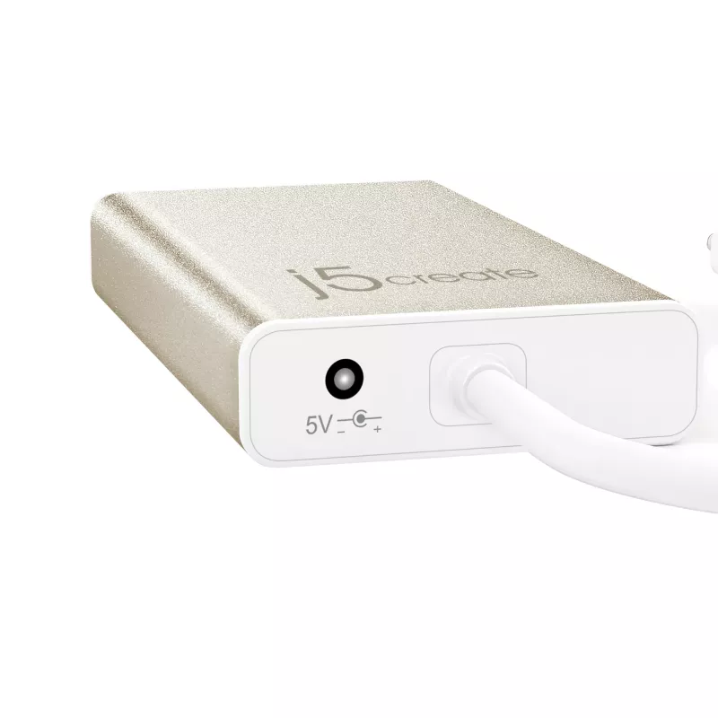 j5create JCH471 USB-C™ Gigabit Ethernet & hub multi-adapter, metallic champagne