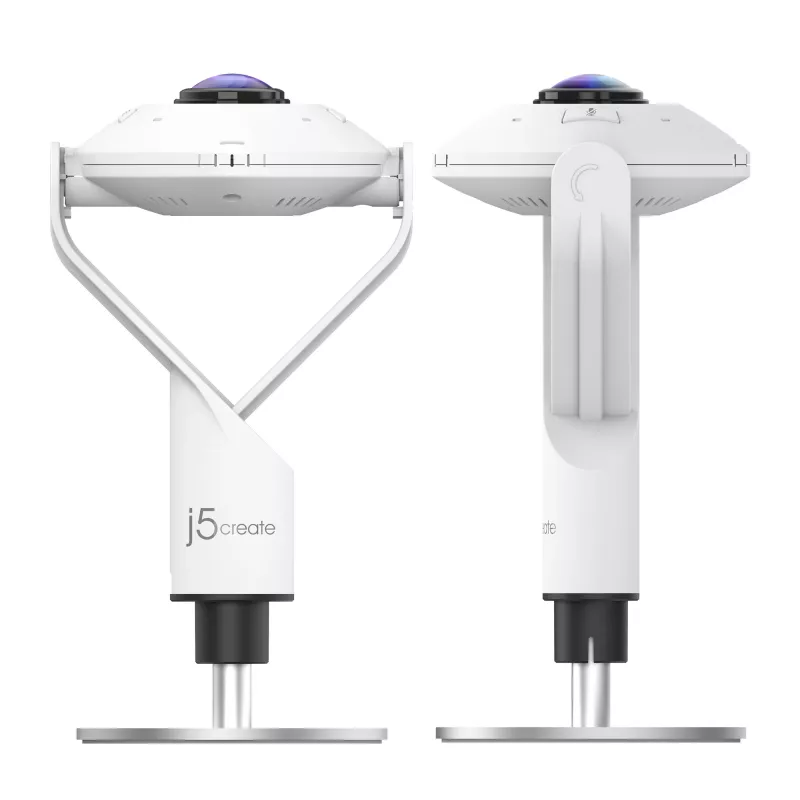 j5create JVCU360 360° allround-webcam, 1080p video-opname-resolutie, wit en zwart