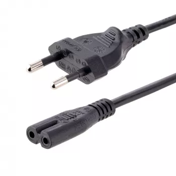 StarTech.com 3 m (10 ft) laptop-netkabel, EU-stekker naar C7, 2,5 A 250 V, 18 AWG, laptop-vervangingskabel, printer-netkabel, laptop-oplaadkabel, laptop-voedingskabel, zwart