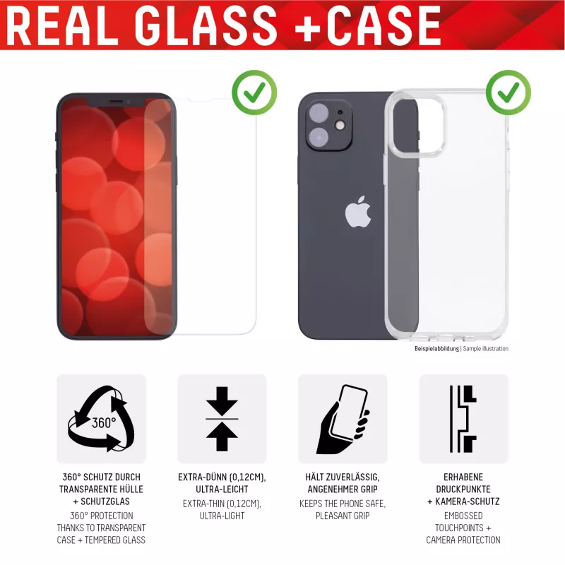 Displex screenprotector case Apple iPhone 14 Plus tempered glass