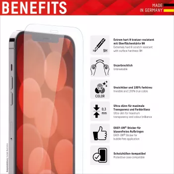 Displex Smart Glass (9H) voor Apple iPhone XR/11, montagesticker, onbreekbaar, ultraslank, onzichtbaar