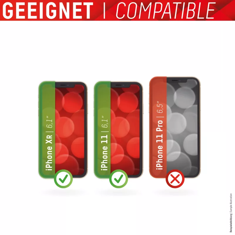Displex Smart Glass (9H) voor Apple iPhone XR/11, montagesticker, onbreekbaar, ultraslank, onzichtbaar