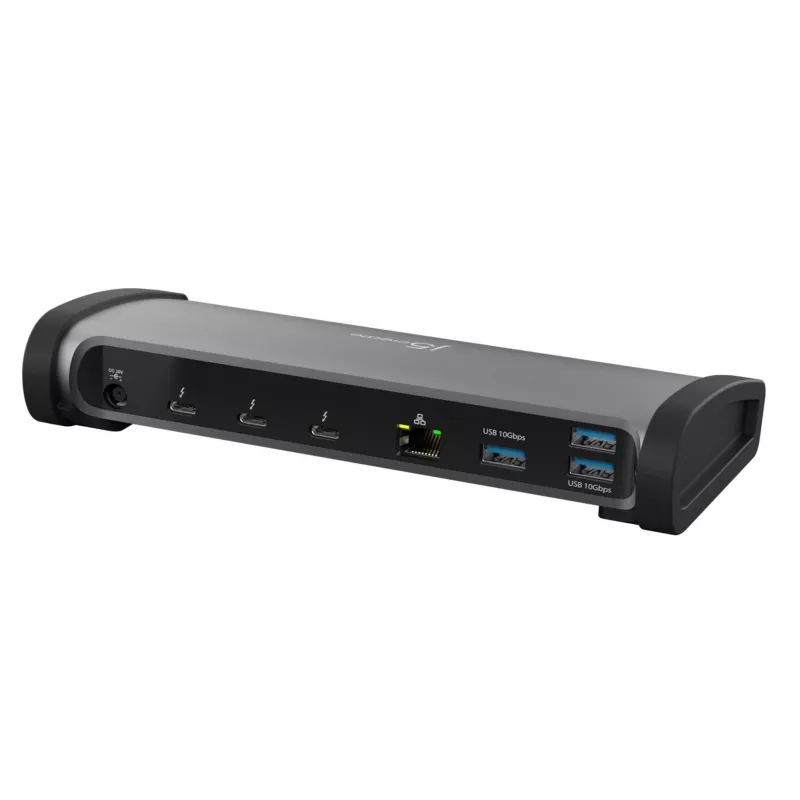 j5create JTD562 - 8K Thunderbolt™ 4 dockingstation - EU, bedraad, Thunderbolt 4, 96 W, 3,5 mm, 10,100,1000 Mbit/s, grijs
